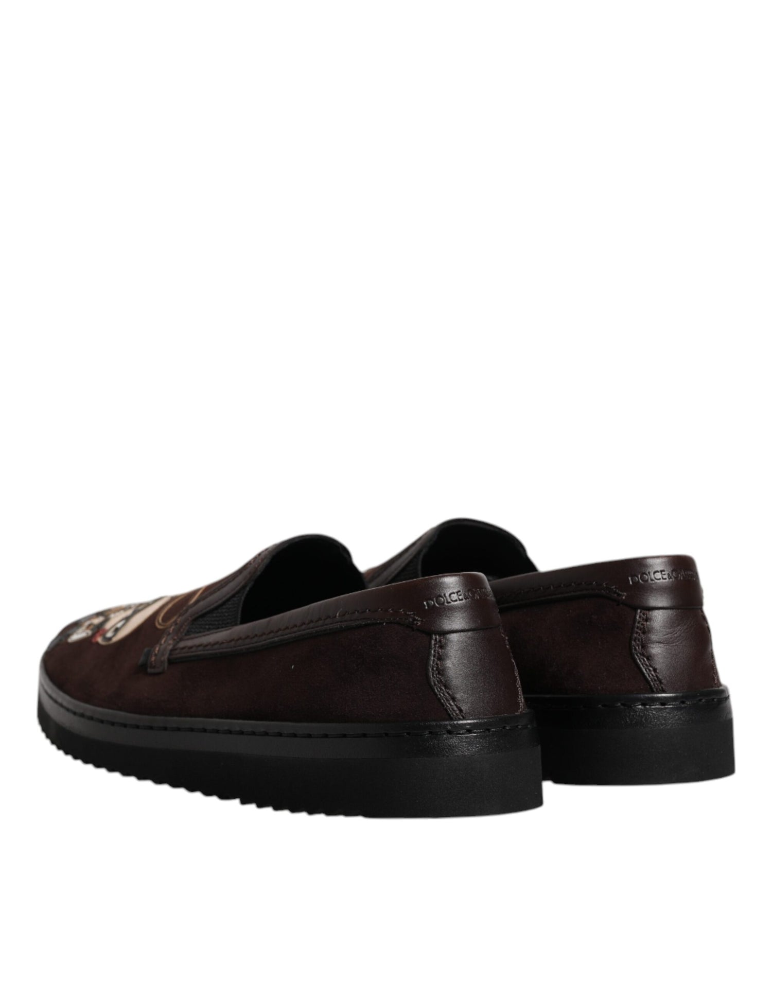 Dolce &amp;amp; Gabbana Bruna Mocka DG Family Slip On Flats Skor