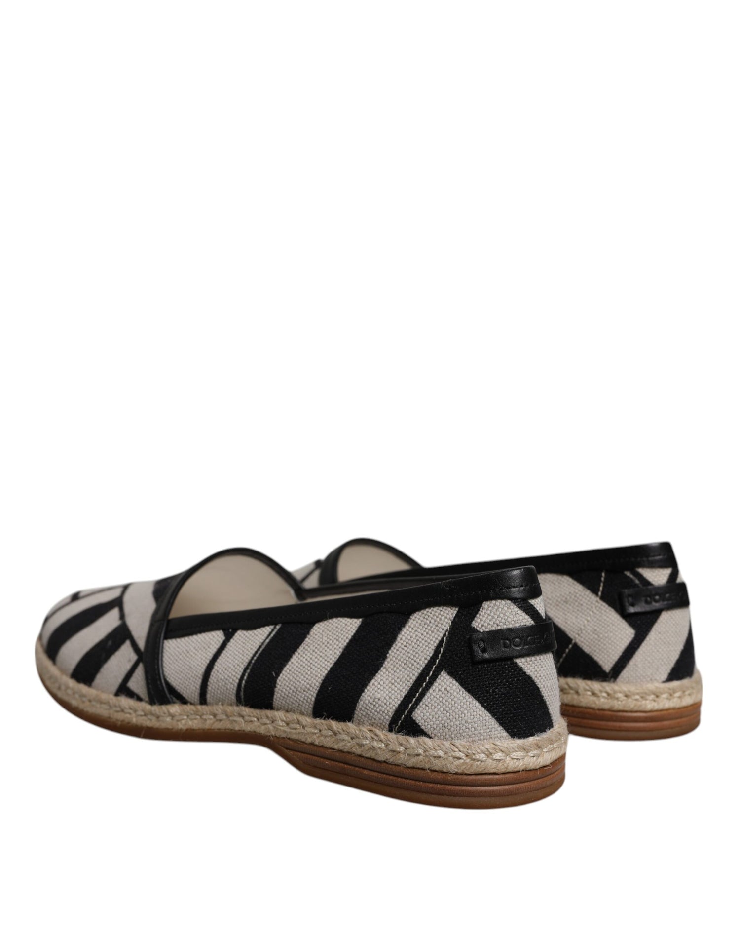 Dolce &amp;amp; Gabbana Svarta Vita Randiga Slip On Espadrilleskor
