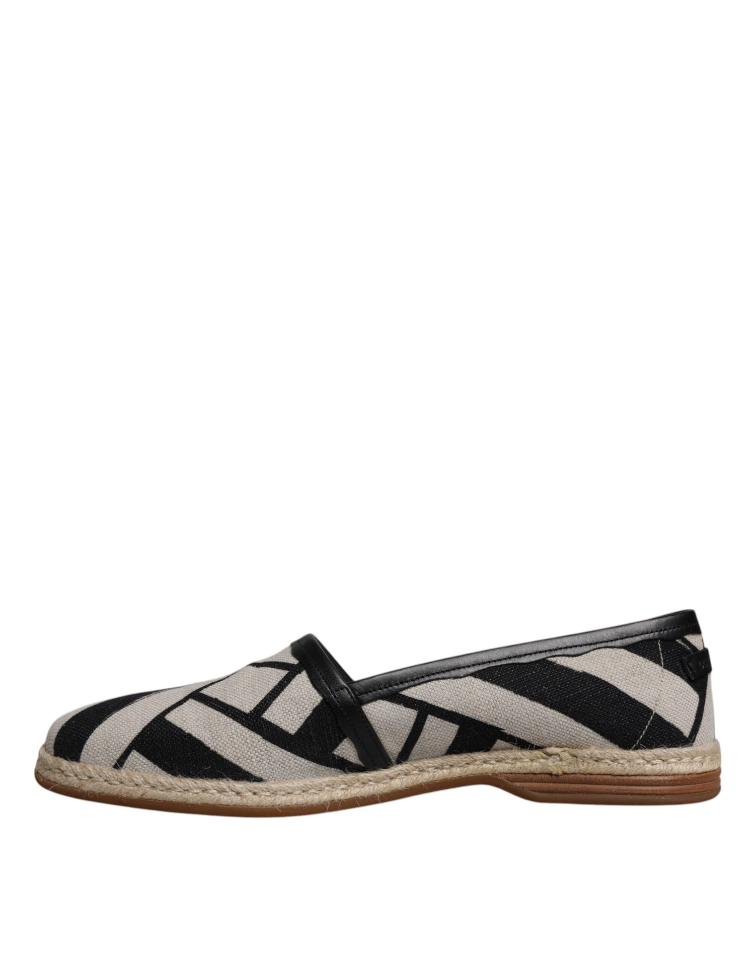 Dolce &amp;amp; Gabbana Svarta Vita Randiga Slip On Espadrilleskor