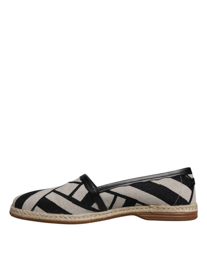 Dolce &amp;amp; Gabbana Svarta Vita Randiga Slip On Espadrilleskor
