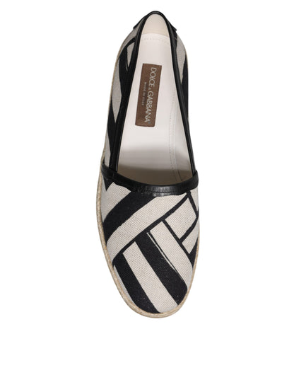 Dolce &amp;amp; Gabbana Svarta Vita Randiga Slip On Espadrilleskor