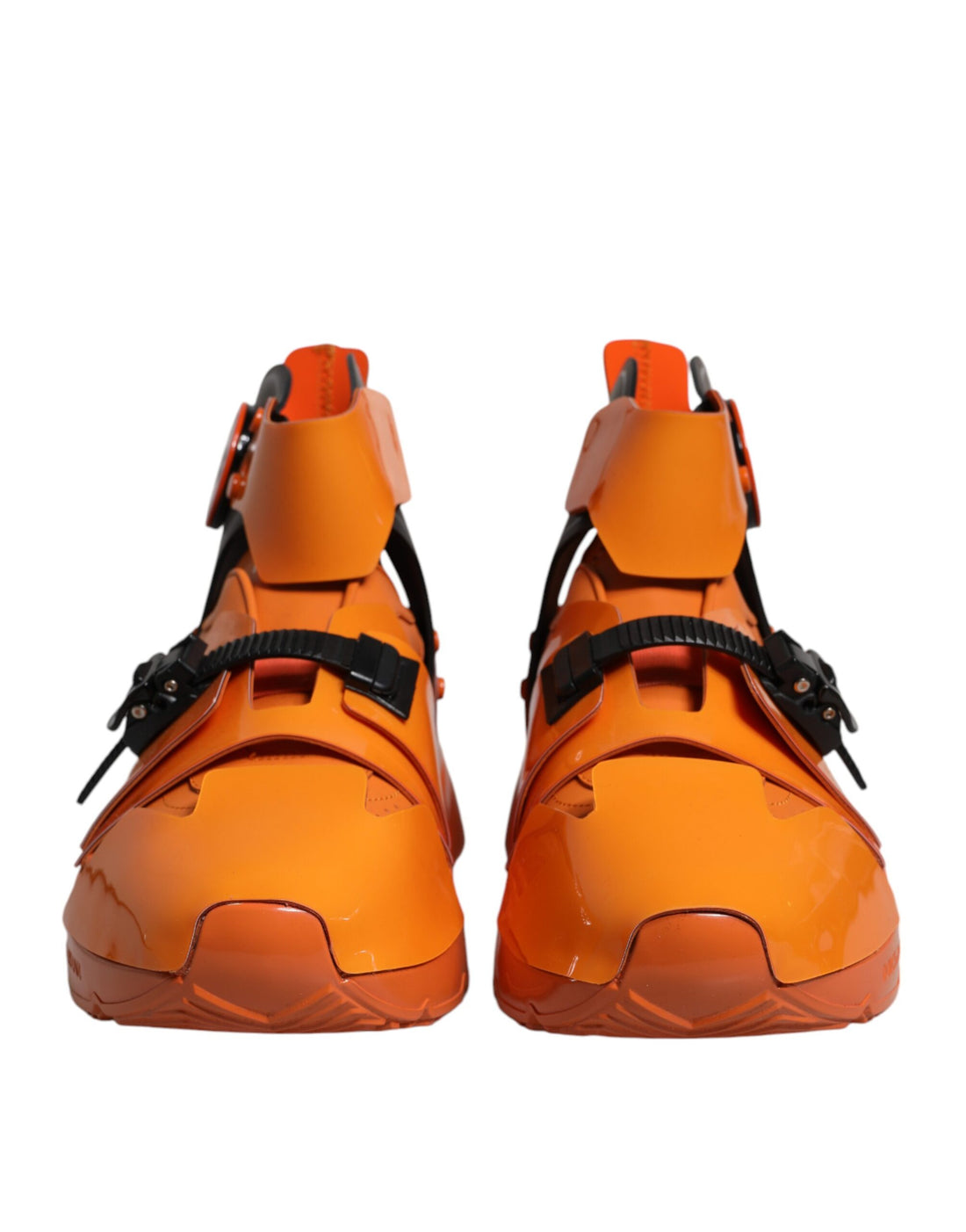 Dolce &amp;amp; Gabbana Orange Multi Panel Chunky High Top Sneakers Skor