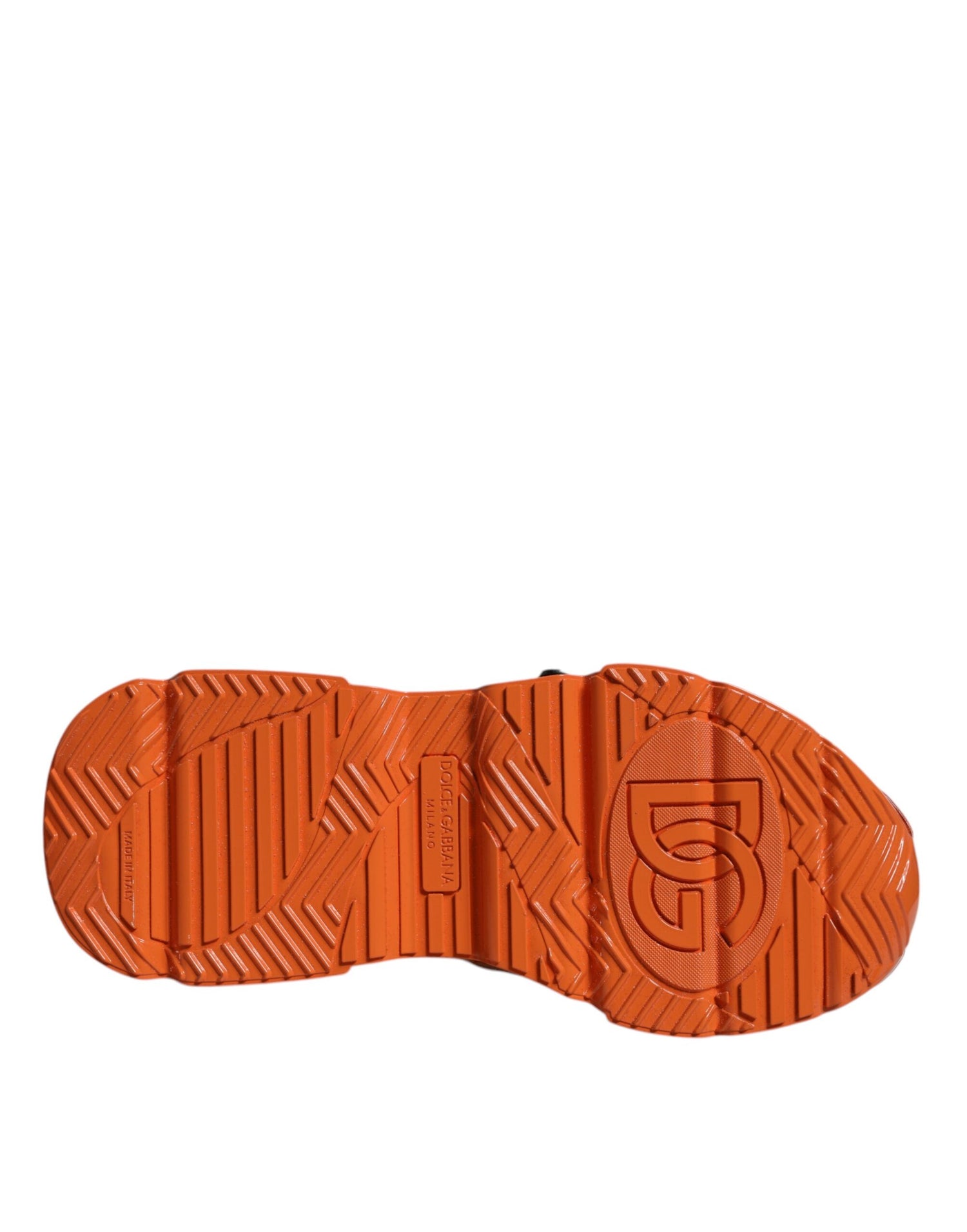 Dolce &amp;amp; Gabbana Orange Multi Panel Chunky High Top Sneakers Skor