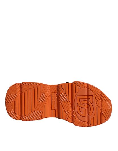 Dolce &amp;amp; Gabbana Orange Multi Panel Chunky High Top Sneakers Skor