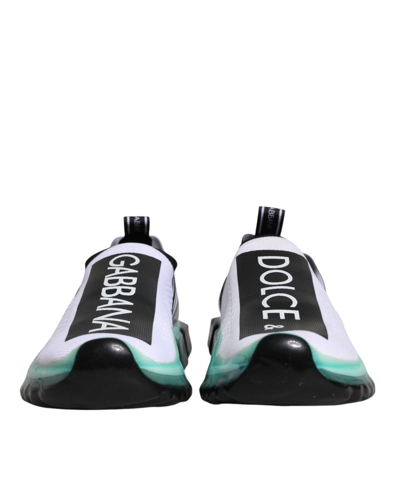 Dolce &amp;amp; Gabbana Vita Blå Sorrento Slip On Sneakers Skor