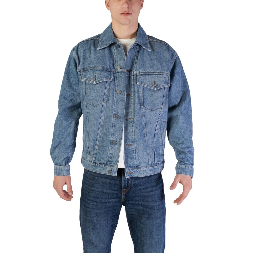 Hugo Boss Light Blue Cotton Jackets &amp; Coat