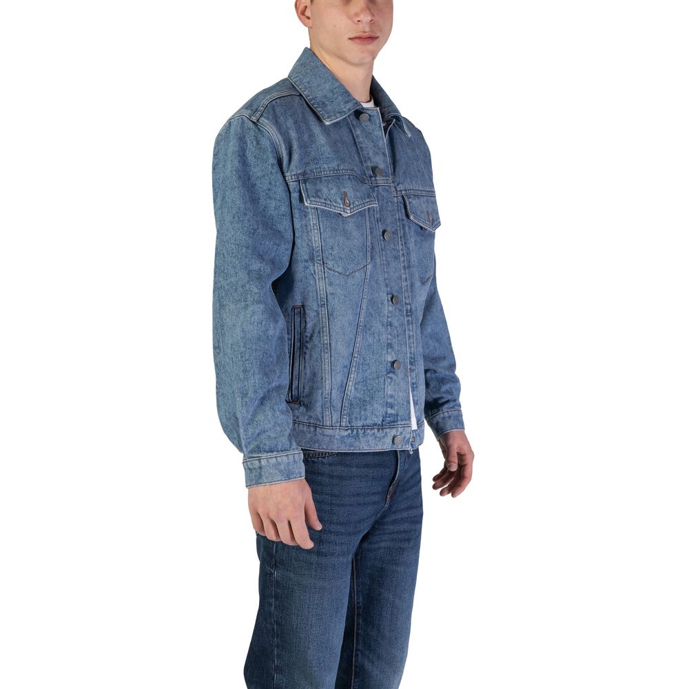 Hugo Boss Light Blue Cotton Jackets &amp; Coat