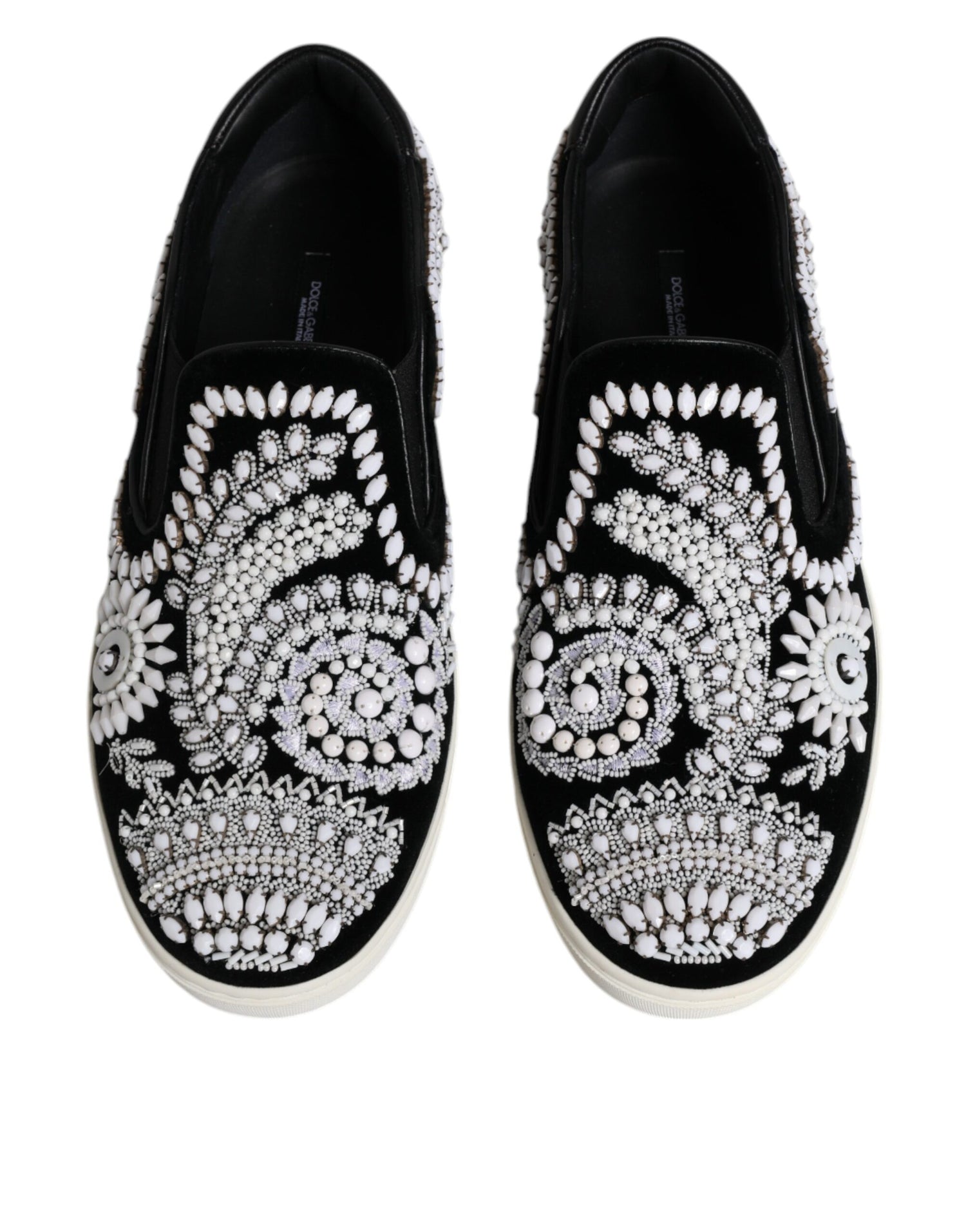 Dolce &amp;amp; Gabbana Svarta Utsmyckade London Herr Slip-On Skor