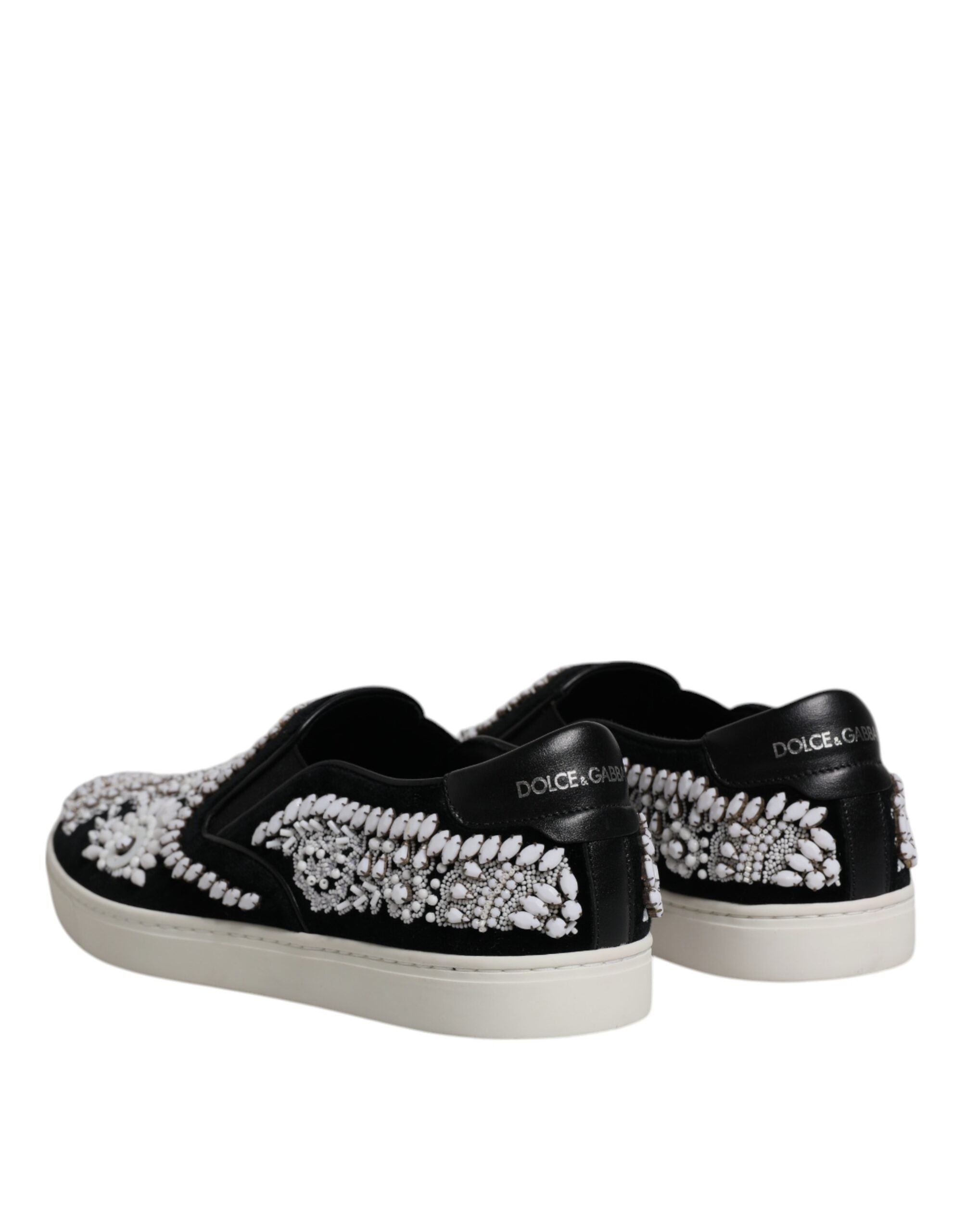 Dolce &amp;amp; Gabbana Svarta Utsmyckade London Herr Slip-On Skor