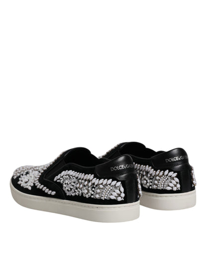 Dolce &amp;amp; Gabbana Svarta Utsmyckade London Herr Slip-On Skor
