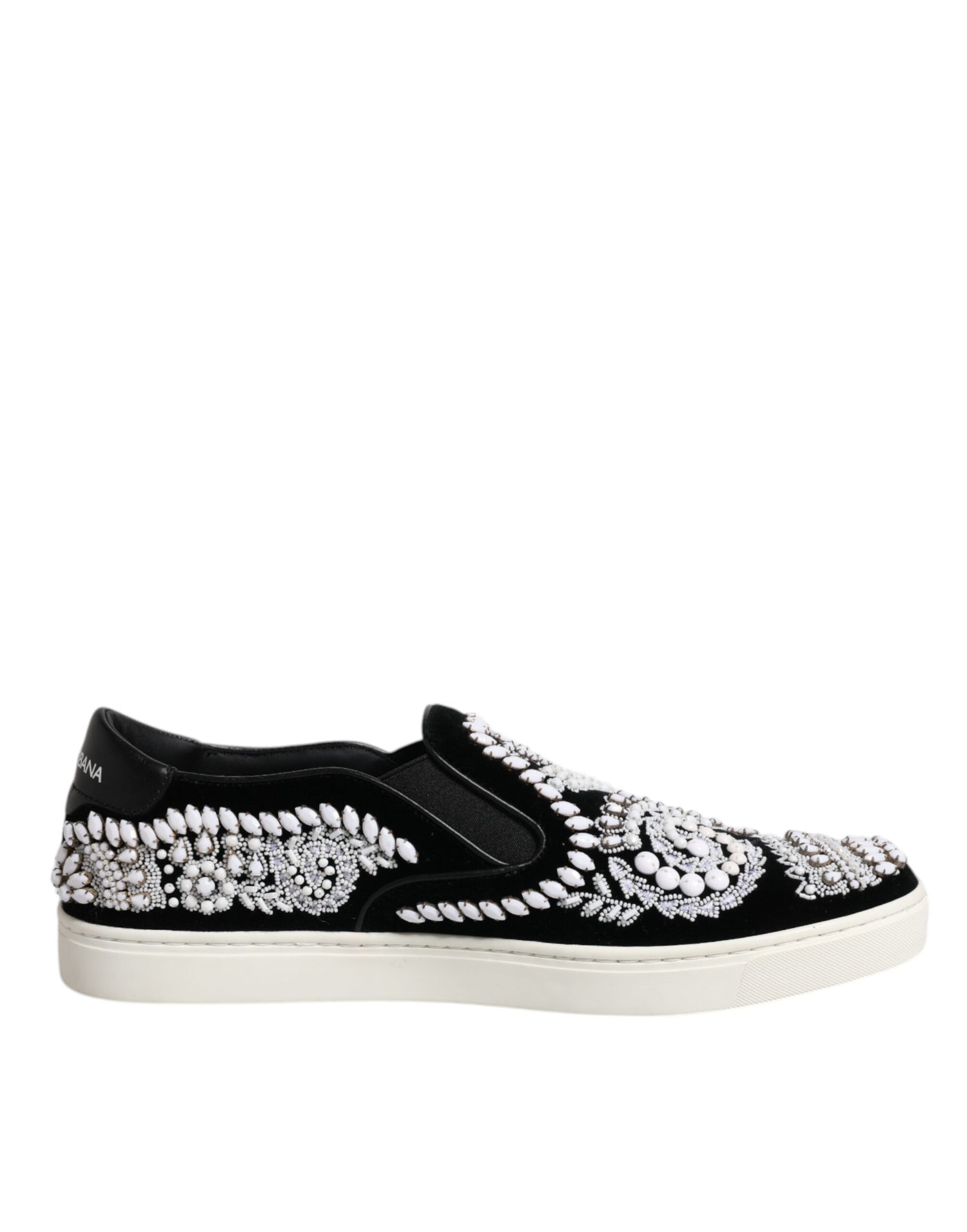 Dolce &amp;amp; Gabbana Svarta Utsmyckade London Herr Slip-On Skor