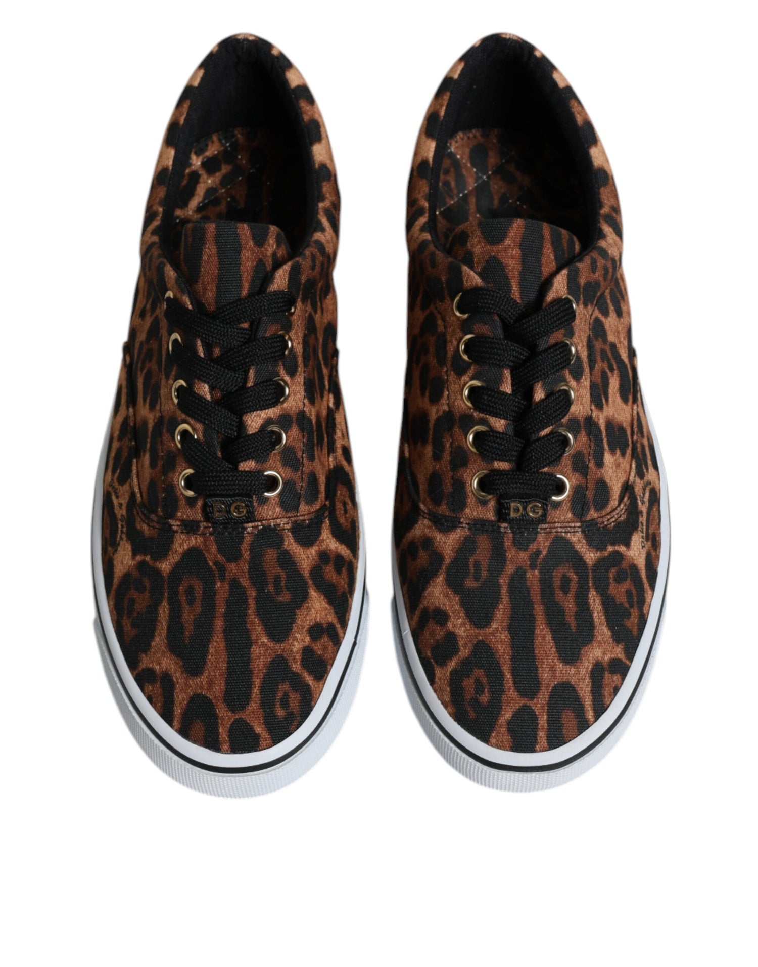 Dolce &amp;amp; Gabbana Bruna Leopard Logotyptryck Bomullssneakers Skor