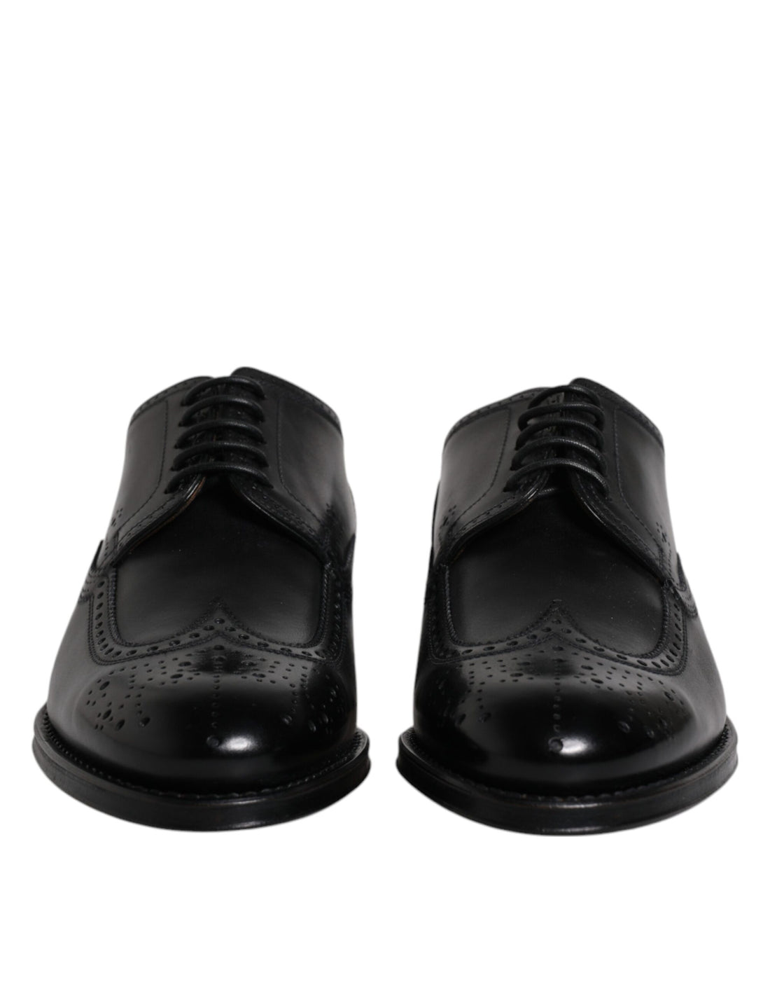 Dolce &amp;amp; Gabbana Svarta Läder Derby Wingtip Formella Skor