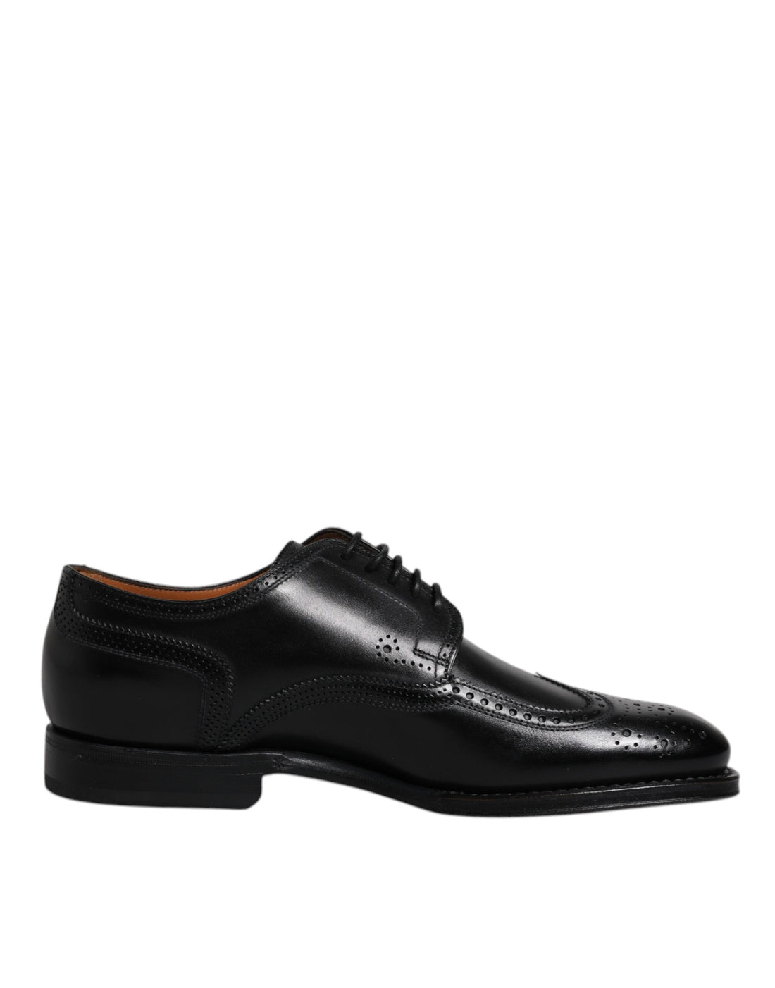 Dolce &amp;amp; Gabbana Svarta Läder Derby Wingtip Formella Skor