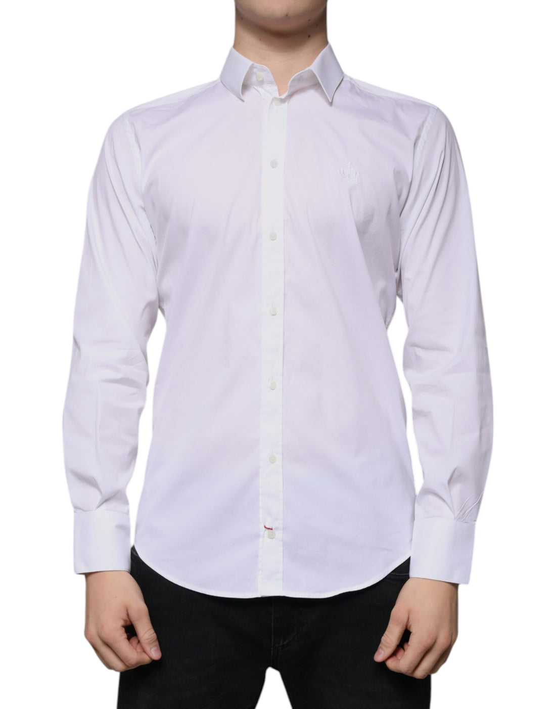 Dolce &amp;amp; Gabbana Vit bomullsblandad herrskjorta MARTINI