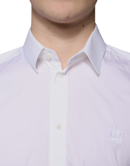 Dolce &amp;amp; Gabbana Vit bomullsblandad herrskjorta MARTINI