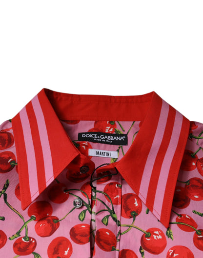 Dolce &amp;amp; Gabbana Rosa Körsbärsbomull Formell MARTINI Klänningskjorta
