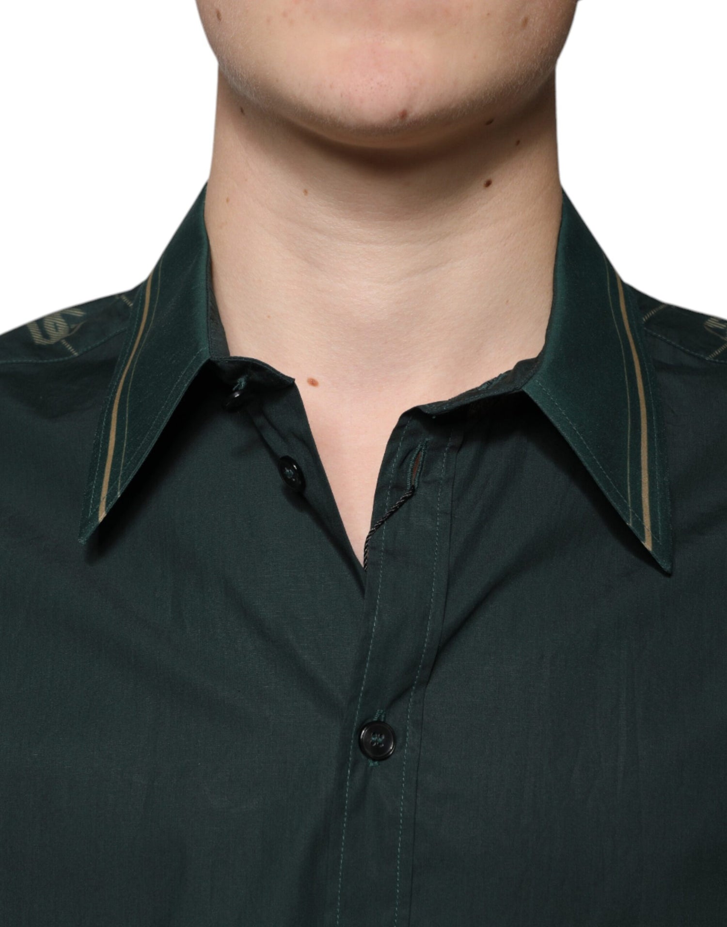 Dolce &amp;amp; Gabbana Grön Logotyp Långärmad MARTINI Casual Skjorta