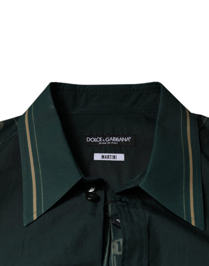 Dolce &amp;amp; Gabbana Grön Logotyp Långärmad MARTINI Casual Skjorta