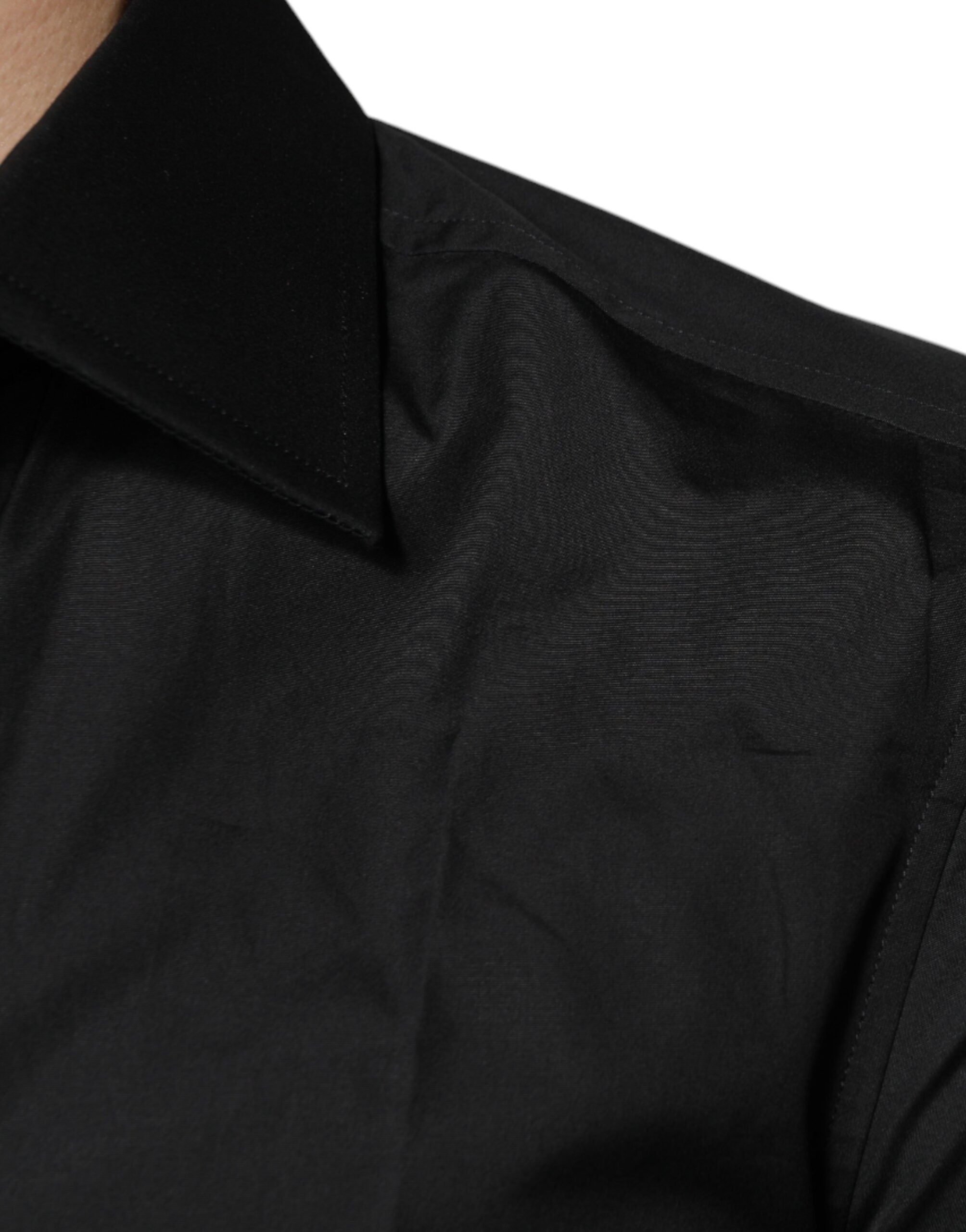 Dolce &amp;amp; Gabbana Svart Bomulls Formell Långärmad Klänningskjorta