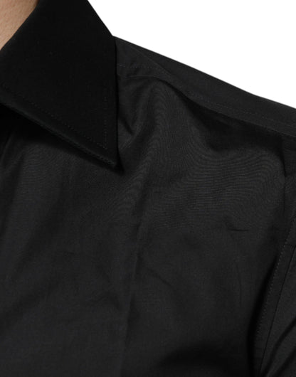 Dolce &amp;amp; Gabbana Svart Bomulls Formell Långärmad Klänningskjorta
