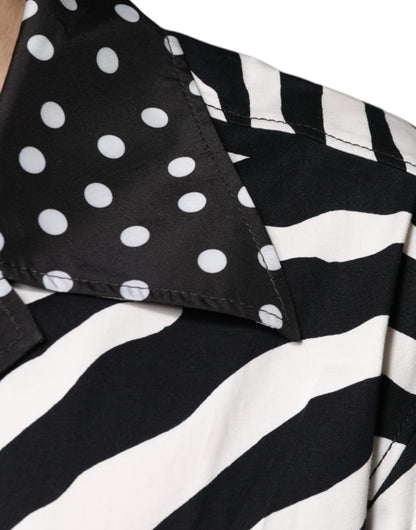 Dolce &amp;amp; Gabbana Svartvit Zebraskjorta med knappar i överdimensionerad storlek