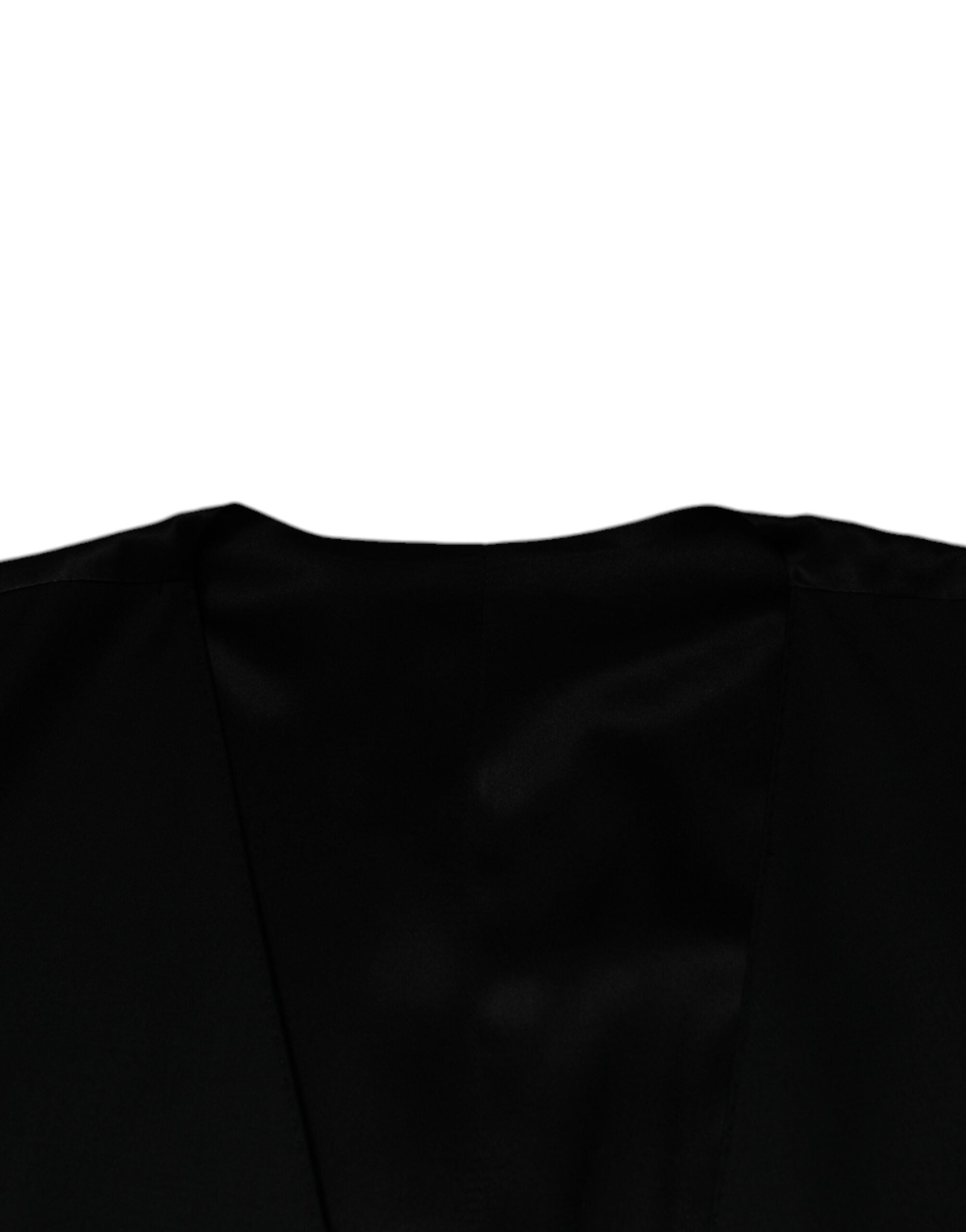 Dolce &amp; Gabbana Black Wool Formal Dress Men Waistcoat Vest