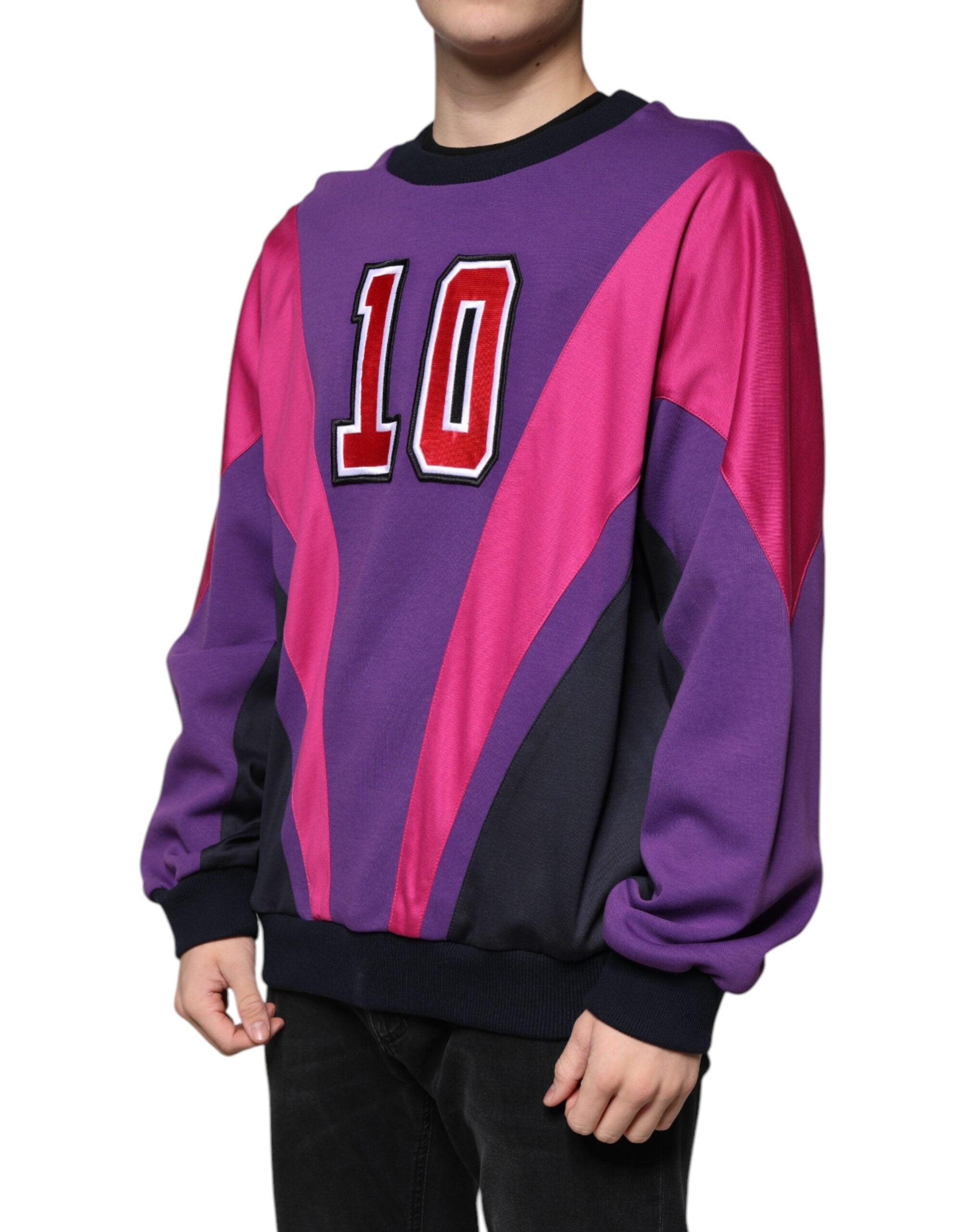 Dolce &amp; Gabbana Multicolor Crew Neck Men Sweatshirt Sweater