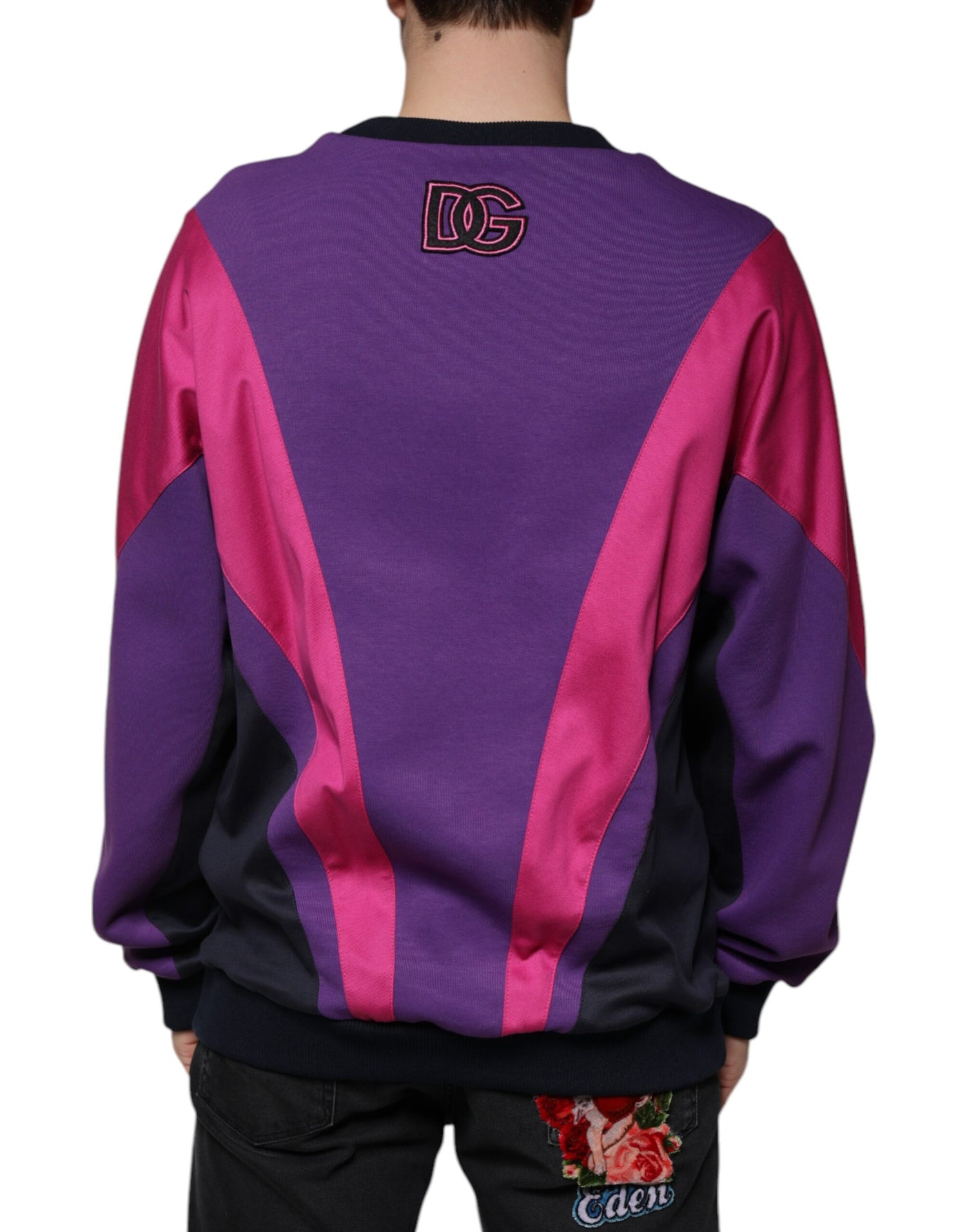 Dolce &amp; Gabbana Multicolor Crew Neck Men Sweatshirt Sweater