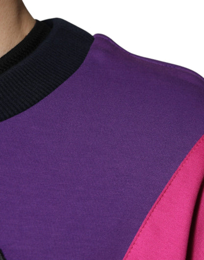 Dolce &amp; Gabbana Multicolor Crew Neck Men Sweatshirt Sweater
