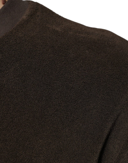 Dolce &amp;amp; Gabbana Brun Bomulls-T-shirt Med Rund Hals Och Korta Ärmar