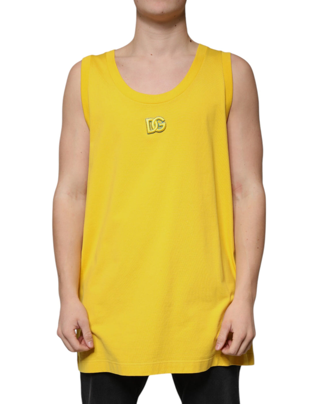 Dolce &amp;amp; Gabbana Gul Bomulls Rundhalsad Ärmlös T-shirt