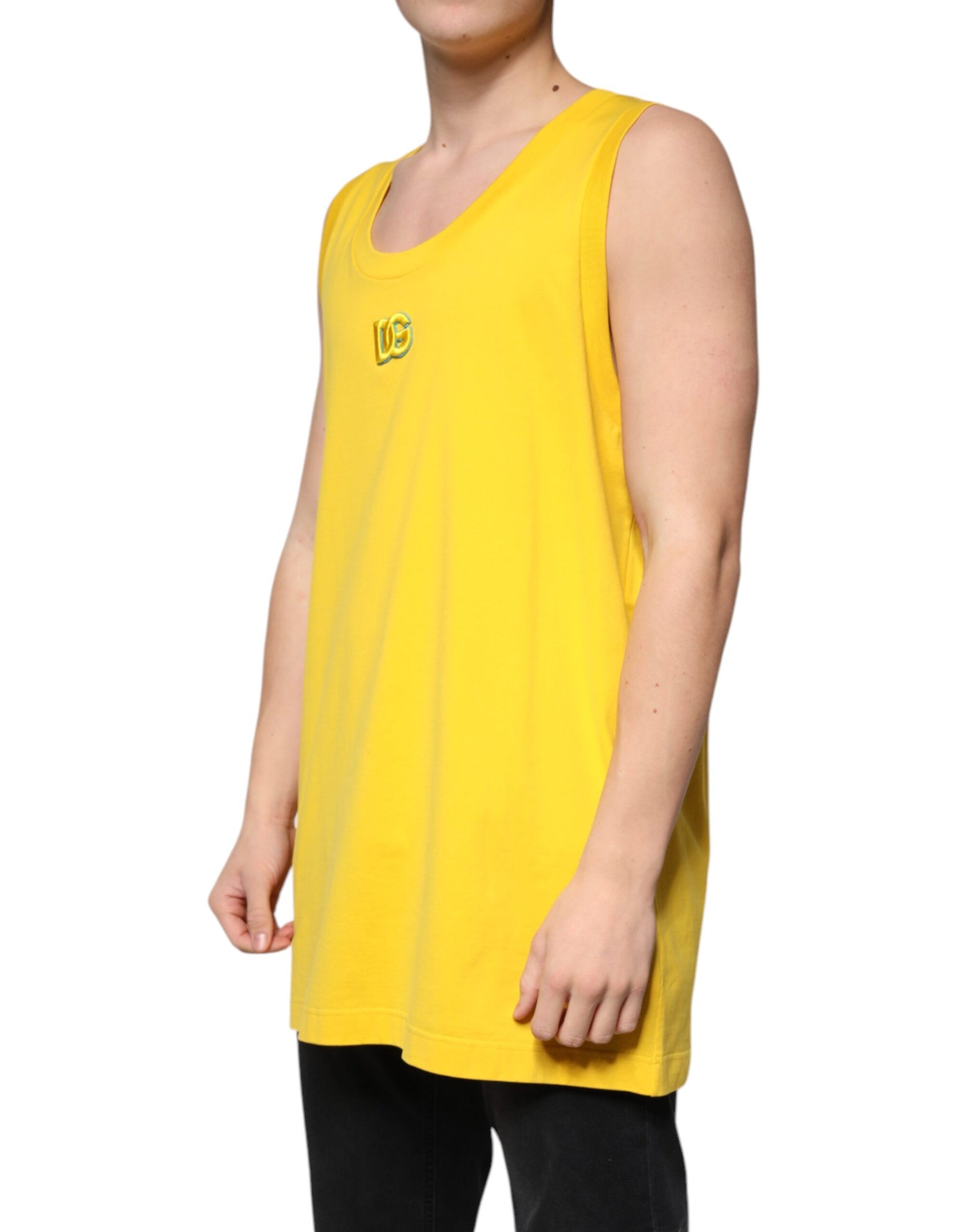 Dolce &amp;amp; Gabbana Gul Bomulls Rundhalsad Ärmlös T-shirt