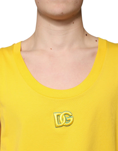 Dolce &amp;amp; Gabbana Gul Bomulls Rundhalsad Ärmlös T-shirt