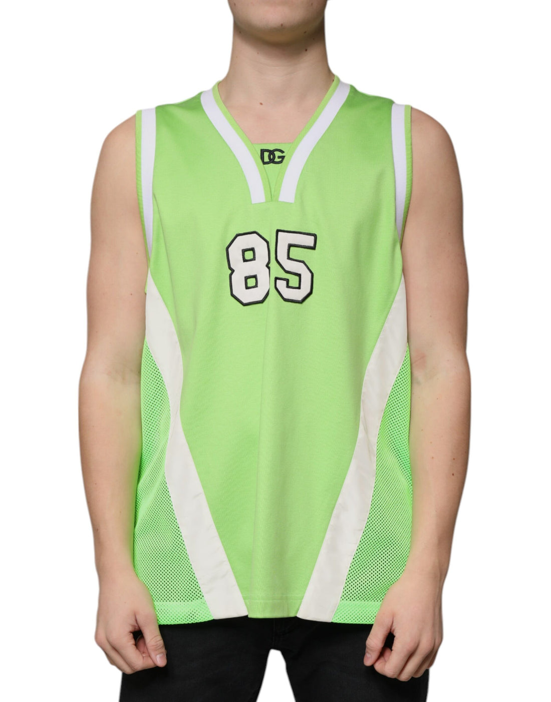Dolce &amp;amp; Gabbana Grön Polyester Jersey Ärmlös T-shirt