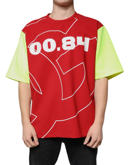 Dolce &amp;amp; Gabbana Multifärgad Logotyp Bomull Herr T-shirt med Rund Hals