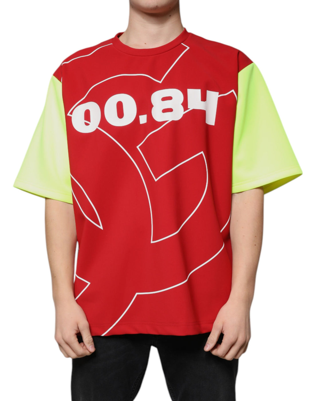 Dolce &amp;amp; Gabbana Multifärgad Logotyp Bomull Herr T-shirt med Rund Hals