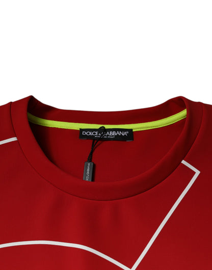 Dolce &amp;amp; Gabbana Multifärgad Logotyp Bomull Herr T-shirt med Rund Hals