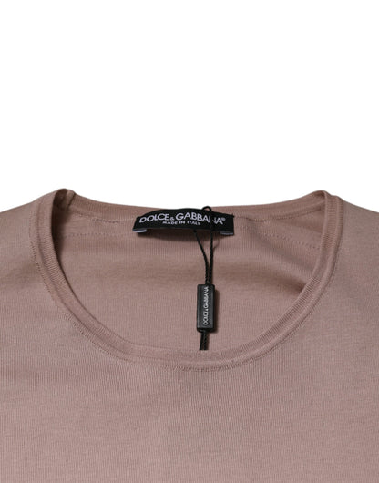 Dolce &amp;amp; Gabbana Brun Bomull Kortärmad Rund Halsad T-shirt