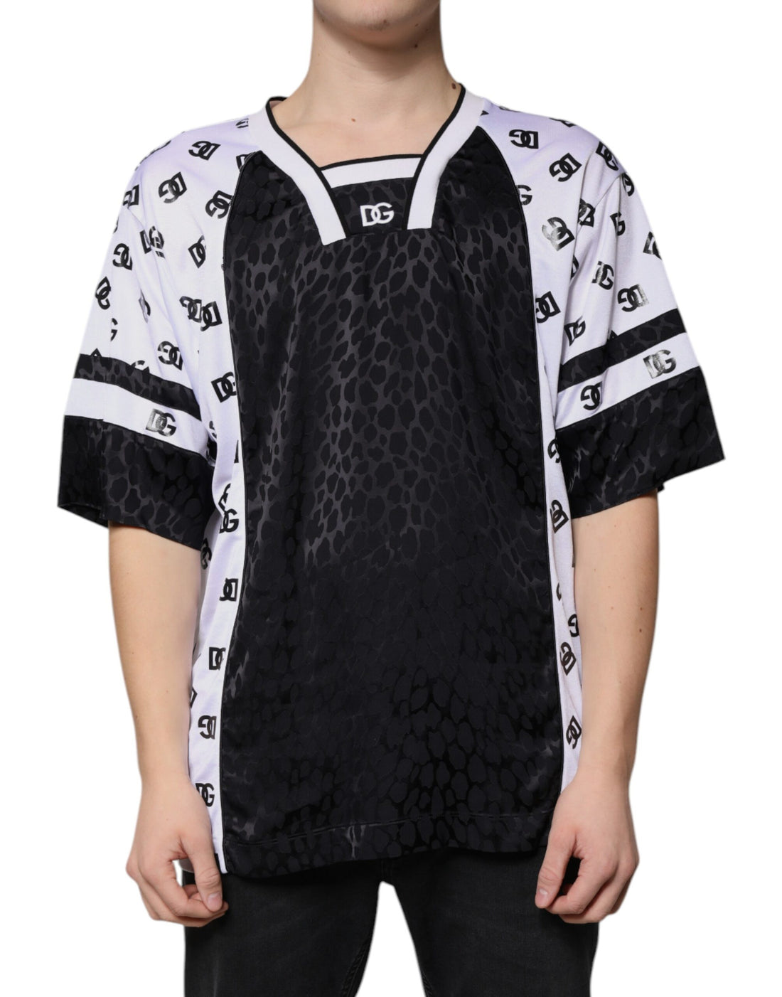 Dolce &amp;amp; Gabbana Svartvit Logo Herr Kortärmad T-shirt
