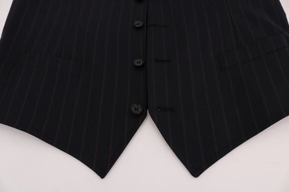 Dolce &amp; Gabbana Blue Wool Stretch Vest