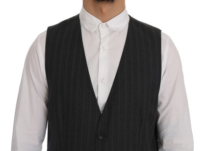 Dolce &amp; Gabbana Gray STAFF Wool Stretch Vest