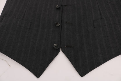 Dolce &amp; Gabbana Gray STAFF Wool Stretch Vest