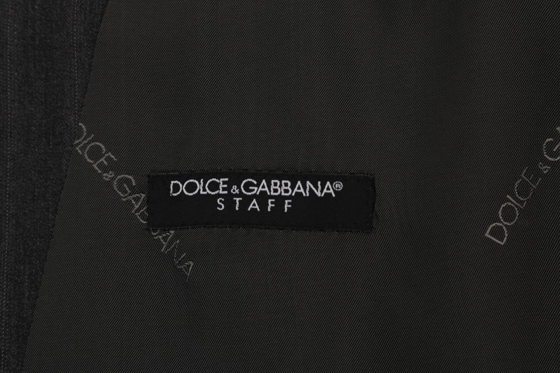 Dolce &amp; Gabbana Gray STAFF Wool Stretch Vest