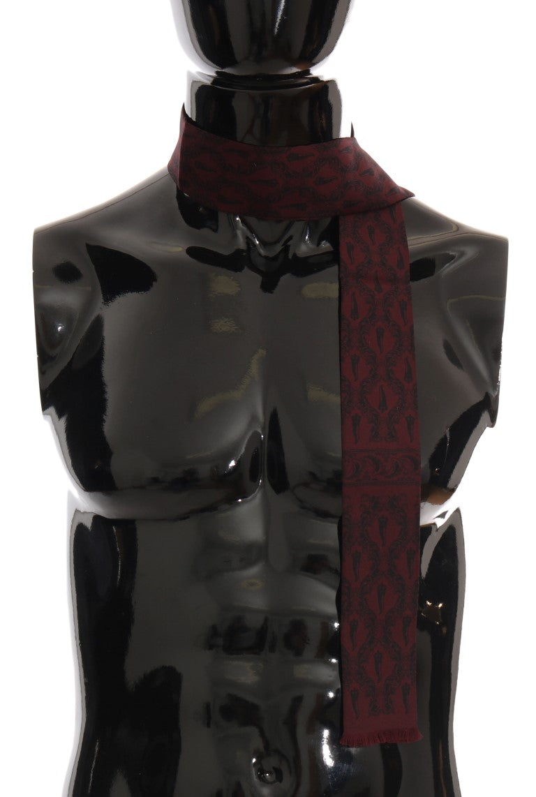 Dolce &amp; Gabbana Bordeaux Silk Crown Chili Scarf