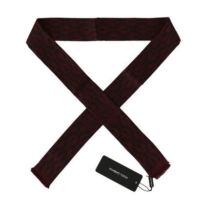 Dolce &amp; Gabbana Bordeaux Silk Crown Chili Scarf