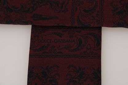 Dolce &amp; Gabbana Bordeaux Silk Crown Chili Scarf
