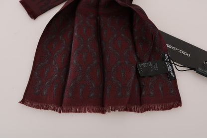 Dolce &amp; Gabbana Bordeaux Silk Crown Chili Scarf