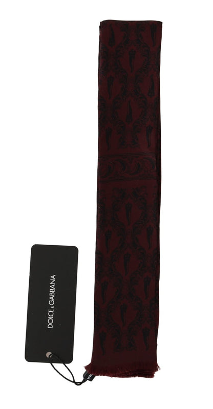 Dolce &amp; Gabbana Bordeaux Silk Crown Chili Scarf
