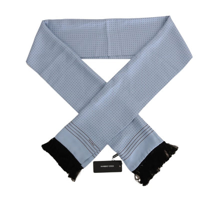 Dolce &amp; Gabbana Blue Silk Polka Dot Scarf
